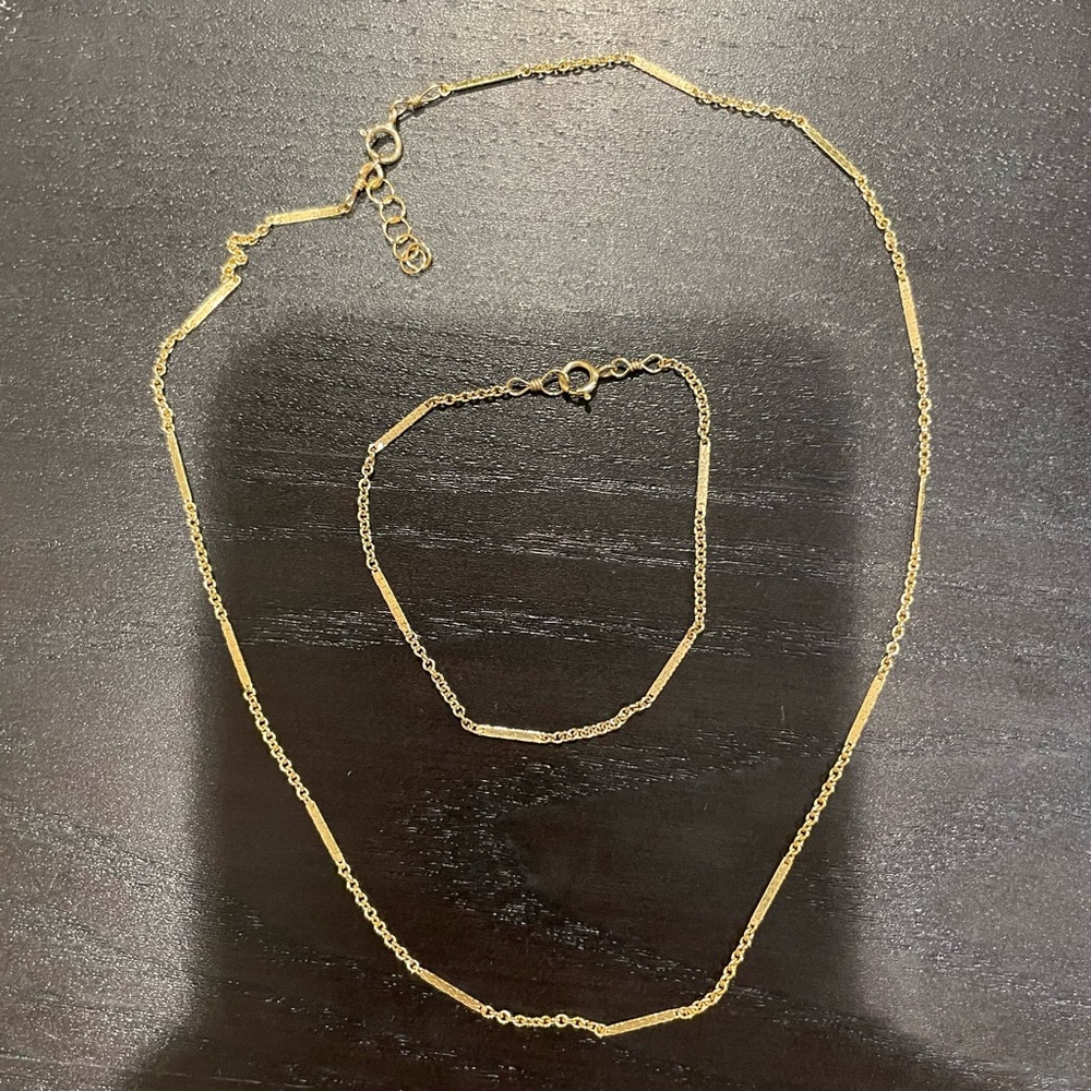 AZIL Boutique/ OFINA 10MM Bar / LinkGL Necklace and Bracelet 14k Gold Filled